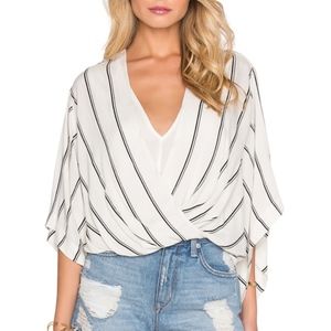 Free People striped Kimono Sleeve Blouse